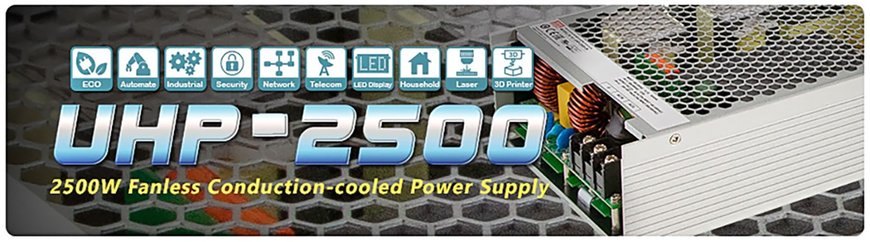 UHP-2500 series- 2500W Fanless Conduction-cooled Power Supply